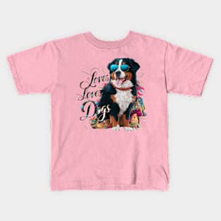 mesmerizing  vector illustration highlights a trendy Bernese Mountain Dog Kids T-Shirt